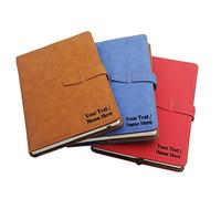 howson london Personalised PU Leather Notebook Diary Business A5 Size Buckle Diary Notepad New Lined Hardback Journal Diary Leather Bound Notebook Graduation Teachers Gift for Christmas(Blue)