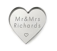 howson london Personalised Wedding Favours for Guests Wedding Decorations 4 Pcs Weddings Favours Gifts Any Text Mr & Mrs Heart Favour Mini Tokens Gifts Anniversary (Silver)