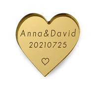 howson london Personalised Wedding Favours for Guests Wedding Decorations 4 Pcs Weddings Favours Gifts Any Text Mr & Mrs Heart Favour Mini Tokens Gifts Anniversary (Gold)