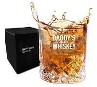 howson london Personalised Whiskey Glass for Men Custom Dad Gifts for Fathers Day Engraved Whisky Glasses for Father's Day Whiskey Tumbler Glass for Men with Any Name(Bow-Tie)