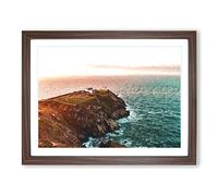 Howth Beacon In Dublin Ireland Modern Art Framed Print | A4 Walnut Framed Wall Art | Ready to Hang | Modern Nature Picture | Living Room Bedroom Lounge Office