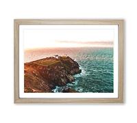 Howth Beacon In Dublin Ireland Modern Art Framed Wall Art Print, Ready to Hang Picture for Living Room Bedroom Home Office Décor, Oak A3 (46 x 34 cm)