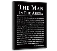 Howwii Office Wall Art Inspirational Decor The Man in the Arena Framed 12’’x16’’ Motivational Positive Quote Print Canvas Wall Decor Gift for Men&Women (Black)