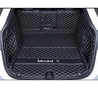 HOWWO Leather Car Rear Trunk Boot Mats Liner, for Tesla Model Y 2021 Auto Full Encirclement Bumper Styling Decorate Interior Accessories
