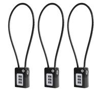HOX 3 Digit Combination Gun Lock, Cable Lock for Pistols Handguns Rifles and Shotguns, for Home Firearm Locking and Safety (Black, 3 Pack)
