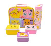 HOX 94826 Pokemon Insulated Bag 600ml Water Bottle and Lunch Boxes Set, Polyester, 600 milliliters, Multicolour