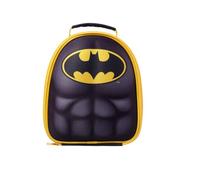 HOX Batman 3D Torso Kids Insulated Lunch Bag - DC Comics Superhero Lunchbox with Thermal Lining, Zip Closure, Carry Handle & Name Tag - School Packed Lunch Bag