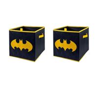 HOX Batman Collapsible Kids Storage Box + Handles Durable & Fabric Foldable Storage Cubes Compatible Kallax Furniture For Organising Kids Toys & Playroom (Pack of 2)