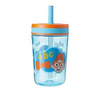 HOX Blippi Kids Water Bottle with Soft Sipper Straw - 443ml, BPA-Free, Leak-Proof, Durable & Portable for Children, Blue