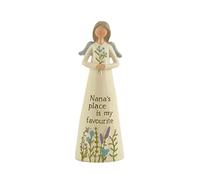 HOX Feather & Grace Angel Hand Painted Resin Decorative Figurine Resin with Nana's Place Message | Pefect Decortation for Living Room, Bookshelf, Desk | Gift for friend & family