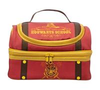 HOX Harry Potter Gryffindor Kids Insulated Lunch Bag - Double Decker School Lunch Box with Dual Compartments, Lightweight PEVA Food Bag, Wizarding World Gryffindor Lion Courage Design