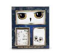 HOX Harry Potter Hedwig Mug Socks Eye Mask Gift Set, 325ml Ceramic Mug, Plush Sleep Mask & Warm Grip Socks, Relaxation Gift for Quiet Nights in