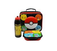 HOX Lunch Set - Official Licensed Merchandise, Lunch Bag, & Snack Box - Insulated Kids School Lunch Kit - Boys Girls Back to School Supplies (Pokemon 3 Piece)