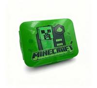 HOX Minecraft Creeper 3 Compartment Bento Lunch Box for Kids - Official Minecraft Lunchbox with Airtight Seal & Snap Lock Lid, BPA Free Plastic Food Container for School, Picnics & Meal Prep