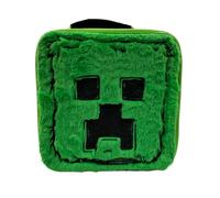 HOX Minecraft Creeper Fluffy Plush Lunch Bag for School Kids Durable Insulated Cool-Bag with Handle & Zip Gift for Gaming Boys or Girls