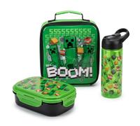 HOX Minecraft Creeper Kids Lunch Set 3 Piece with Bottle