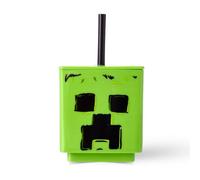 HOX Minecraft Square Soda Cup - 10 x 8.6 cm / 450 ml | BPA-Free Food-Safe Gamer Gift Mug for Boys | Wide Mouth with Removable Straw |Easy to Carry for Picnic & Travel