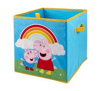HOX Peppa Pig Collapsible Storage Boxes with Handles | Durable Fabric Foldable Storage Cubes | Compatible Ikea Kallax Furniture | Perfect For Organising Kids Room, Playroom & bedroom