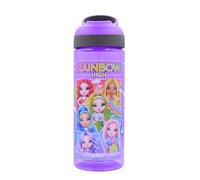 HOX RAINBOW HIGH Reusable BPA free Kids Atlantic Water Hydration Bottle with built in Carry Loop, Flip Up Spout and removeable straw - 600ml