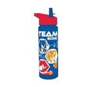 HOX Sonic Drink Bottle 750ml Drinks Bottle | Reusable Polypropylene Eco Friendly Bpa-Free Plastic Water Bottle with Removable Straw, Spills & Leaks Proof | Gift for Sonic Fan | Licensed Merchandise