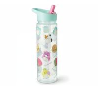 Hox Squishmallows 600ml Kids Water Bottle with Straw, Leak Proof Flip Spout, BPA Free Reusable Drinks Bottle with Carry Loop, Cute Kawaii Character Design for School & Travel