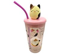 Hox Squishmallows Cam 3D White and Pink Soda Cup - 600ml