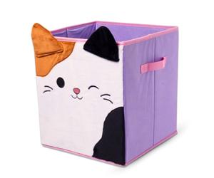 HOX Squishmallows Cam Collapsible Storage Boxes with Handles - 33 x 33 x 37 cm | Durable Fabric Foldable Storage Cubes | Ikea Kallax Compatible Organisers for Kids Room & Playroom