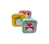 HOX Squishmallows Kids Lunch Boxes Set of 3 Nesting Snack Containers with Lids - Cute Fox, Owl & Cat Character Food Storage Boxes for School Lunch, Snacks & Travel - BPA Free Plastic