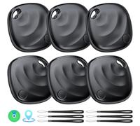 Hoxe [Apple MFi Certified] Tracker Tags-6 Pack, Bluetooth Tracker Item Finder for Apple Find My (iOS Only), Anti-Lost Tag for Travel, Key Finder Smart Tag for Luggage, Bag, Car, Wallet and More, Black