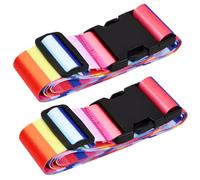Hoxfly 2 Pack Heavy Duty Luggage Straps for Suitcases Packing Belts, Colorful Luggage Belt with Quick Release Buckle, Adjustable Luggage Straps, Travel Accessories Luggage Straps for Suitcase Baggage