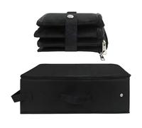 Hoxfly Cat Litter Tray, 40×30 cm Collapsible Portable Pet Litter Box, Foldable Box with Lid and Handle for Medium Cats, Waterproof Travel Cat Box for Camping, Outdoor, Toilet (1 Piece, Black)