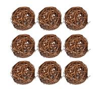 Hoxfly Chew Balls Set, 9 Pieces Willow Ball Toy for Small Animals, 6 cm Grass Toy for Rabbit Hamster, Bird Chew Toy, Treats Braided Straw Toy for Small Animals, Parrot