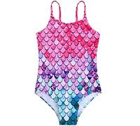 Hoxfly Girls Swimming Costume, Mermaid Swimwear 3-12 Years, One Piece Swimsuit for Girls Kids Toddler, Beach Bathing Suit for Kids, Girl One Piece Swimwear Off Shoulder Swimsuits (6-7 Years)