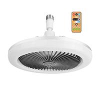Hoxfly Led Ceiling Fans Lights 30W, Φ25cm Modern Bedroom Reversible Fan Light Quiet 3 Speeds Color Dimmable, E27 Lamp Holder, Timing Bathroom Living Room, White (301-19571-30YLE00)