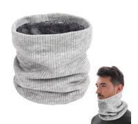 Hoxfly Thermal Snoods for Men Women, Fleece Neck Warmer, Unisex Thick Knitted Circle Scarf, Winter Warm Neck Gaiter, Buff Neckwear Windproof Neck Gaiter for Cycling Running Skiing Sports (Grey)