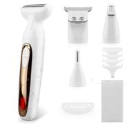 Hoxida Bikini Trimmer Women 4 in 1, Rechargeable Cordless IPX7 Waterproof Electric Shaver for Women, Intimate Pubic Hair Trimmer, Lady Razor for Body Nose Eyebrow Face Lip Legs Underarm