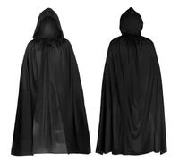 HOXSNII Halloween Vampire Cloak Cape, Unisex Halloween Black Hooded Cloak,Devil Cosplay Costume Accessories Cape for Boys Girls Halloween Masquerade Christmas Cosplay Fancy Dress Party 90cm
