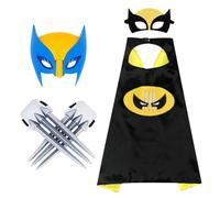 HOXSNII Hero Cape, Cartoon Super Cape, Kids Hero Costume, Mask, Wolf Claw Set, Halloween Cosplay Party Dress Up Costume, Kids Party Gifts
