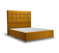 Hoxton Bed Mustard - Super King / Ottoman / Chrome