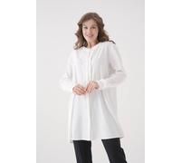 Hoxton Gal Oversized Long Sleeve With Ruffle Detail Tunic In White White 12-14