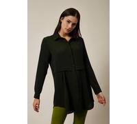Hoxton Gal Oversized Long Sleeves Shirt Tunic In Khaki Khaki