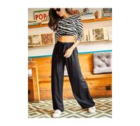 Hoxton Gal Palazzo Pants With Elastic Waist - Wide-Leg Fit In Black Black S