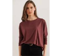 Hoxton Gal Regular Fit Crew Neck Batwing Wool Sweater In Dusty Pink Dusty Pink XL
