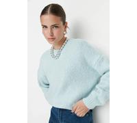 HOXTON GAL Women's Oversized Crew Neck Knit Sweater in Mint | Size: Small HOXTON GAL Mint S