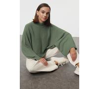 HOXTON GAL Women's Oversized Knit Sweater with Flared Sleeves in Green | Size: Medium HOXTON GAL Green M
