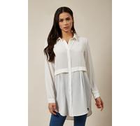 HOXTON GAL Women's Oversized Long Sleeves Shirt Tunic in White | Size: 16-18 HOXTON GAL White 16-18