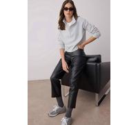 Hoxton Gal Zip Neck Knitted-Look Long Sleeve Regular Fit Sweatshirt In Grey Grey XL