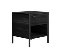 hoxton wooden bedside cabinet with 1 drawer in black
