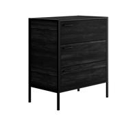 hoxton wooden chest of 3 drawers in black