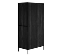 hoxton wooden wardrobe with 2 door in black